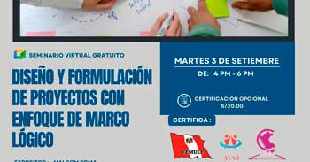 Seminario online gratis "Diseño y Formulación de Proyectos con Enfoque de Marco Lógico"