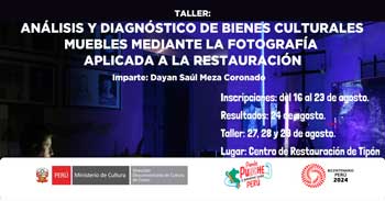 Taller Análisis y diagnóstico de bienes culturales muebles mediante la fotografía aplicada a la restauración