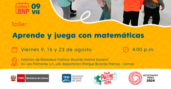 Taller presencial gratis "Aprende y juega con matemáticas" de la Biblioteca Nacional del Perú - BNP