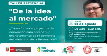 Taller presencial "De la idea al mercado"  del PRODUCE