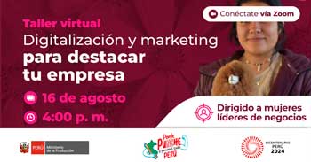 Taller  online "Digitalización y Marketing para destacar tu empresa" del PRODUCE