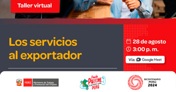 Taller online gratis  "Los servicios al exportador" del (MTPE)