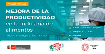 Taller  online "Mejora de la productividad de la empresa de alimentos" del PRODUCE