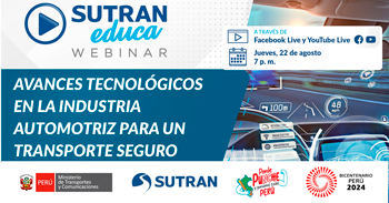 Webinar online "Avances tecnológicos en la industria automotriz para un transporte seguro"  de la SUTRAN