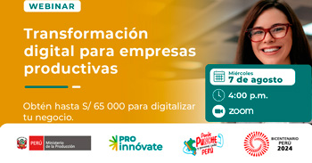 Webinar online Casos de éxito: Transformación digital para empresas productivas del PRO innóvate