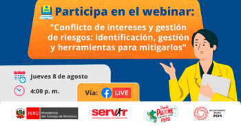 Webinar online Conflicto de intereses y gestión de riesgos: identificación, gestión y herramientas para mitigarlos