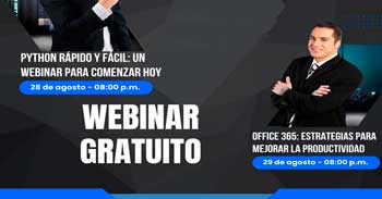 Webinars online gratis "Python Rápido y Office 365" de Canal Ejecutivo