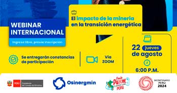 Webinar online  "Impacto de la minería en la transición energética" del OSINERGMIN