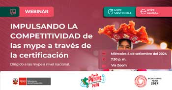 Webinar online "Impulsando la competitividad de las mype a través de la certificación"