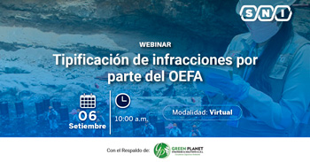 Webinar online  "Tipificación de infracciones por parte de la OEFA"  de la SNI