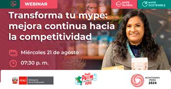 Webinar online "Transforma tu mype: mejora continua hacia la competitividad"