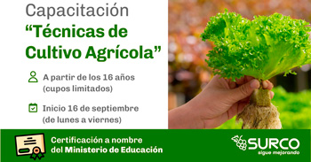 Capacitación gratis "Técnicas de Cultivo Agrícola"  de la Municipalidad de Santiago de Surco