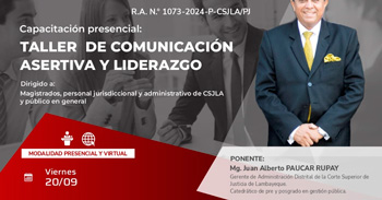 Capacitación online "Comunicación Asertiva y Liderazgo" de la Corte Superior de Justicia de Lambayeque