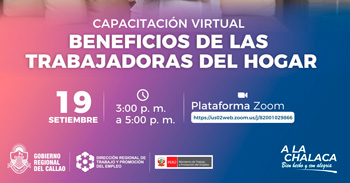  Capacitación online gratis "Beneficios de las Trabajadoras del Hogar" DRTPE del Callao