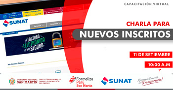 Capacitación online gratis "Charla para nuevos inscritos" del DRTPE  de San Martín