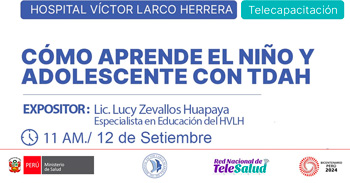 Capacitación online gratis "Cómo aprende el niño y adolescente con TDAH" del  MINSA