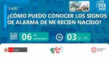 Capacitación online gratis "¿Cómo puedo conocer los signos de alarma de mi recién nacido?"  de MINSA