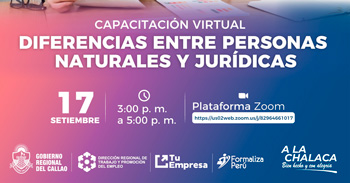 Capacitación online gratis "Diferencias entre Personas Naturales y Jurídicas" DRTPE del Callao