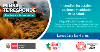 Evento online gratis "Incendios forestales: acciones y cuidado de la salud"  de MINSA