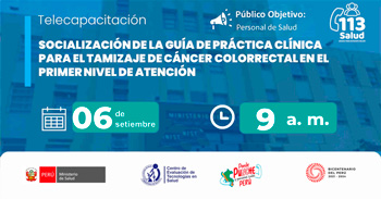 Capacitación online gratis Socialización de la guía de práctica clínica para el tamizaje de cáncer colorrectal de MINSA