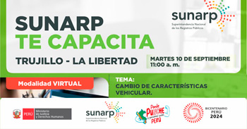 Charla online gratis "Cambio de características vehicular:  Cambio de motor" de SUNARP