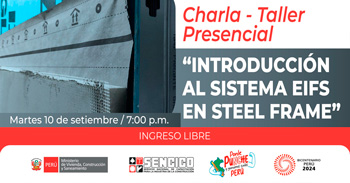 Charla presencial sobre "Introducción al sistema eifs en el frame-web" de SENCICO