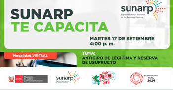 Charla online gratis "Anticipo de legítima y reserva de usufructo" de la SUNARP