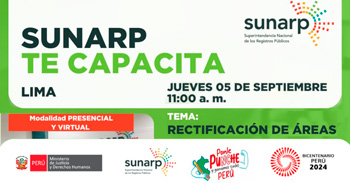 Charla online gratis "Rectificación de Áreas" de la SUNARP