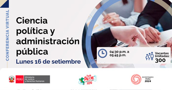 Conferencia online "Ciencia política y administración pública" del MINJUSDH