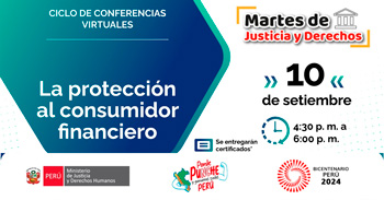 Conferencia online "La protección al consumidor financiero" del MINJUSDH