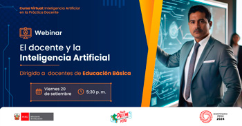 Curso online " El docente y la Inteligencia Artificial " del MINEDU