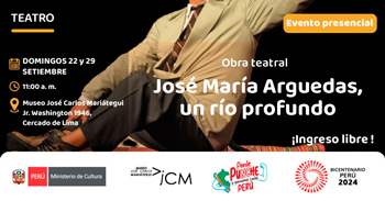 Evento presencial Obra teatral, José María Arguedas, un río profundo