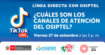 Evento online "¿Cuáles son los canales de atención del OSIPTEL?" en OSIPTEL