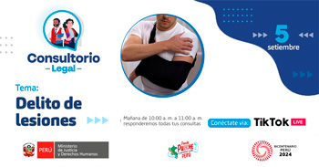 Evento online gratis "Delito de lesiones"del MINJUSDH