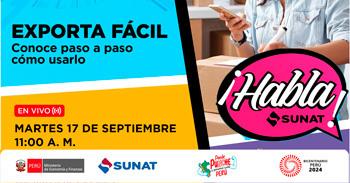 Evento online gratis "Exporta fácil conoce paso a paso cómo usarlo" de la SUNAT