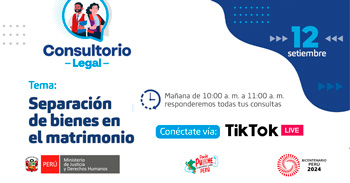 Evento online gratis "Separación de bienes en el matrimonio"del MINJUSDH