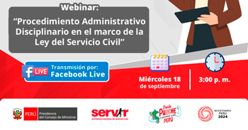 Webinar online "Procedimiento Administrativo Disciplinario en el marco de la ley del Servicio Civil"