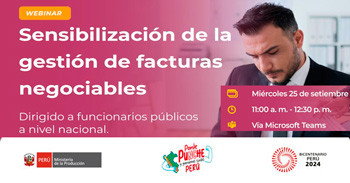 Webinar online "Sensibilización de la gestión de facturas negociables" del PRODUCE