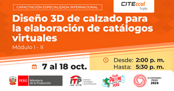 Capacitación online "Diseño 3D de calzado para la elaboración de catálogos virtuales" de CITEccal Trujillo