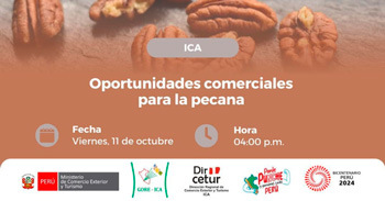 Capacitación online sobre "Oportunidades comerciales para la pecana" del MINCETUR