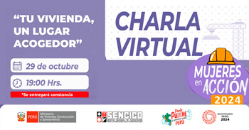 Charla virtual gratis "Tu vivienda, un lugar acogedor" del SENCICO