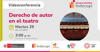 Conferencia online gratis "Derecho de autor en el teatro" del INDECOPI