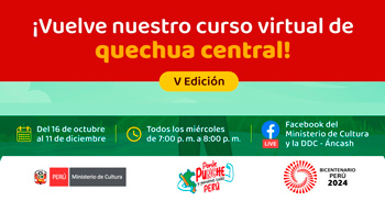 Curso online gratis "Quechua Central" del Ministerio de Cultura