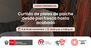 Curso presencial "Curtido de pieles de paiche desde piel fresca hasta acabado" de CITEccal Lima