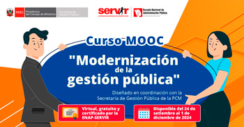 Curso online gratis certificado MOOC "Modernización de la gestión pública"