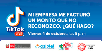 Evento online "Mi empresa me facturó un monto que no reconozco. ¿Qué hago?" en OSIPTEL