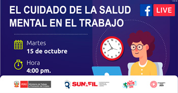 Evento online gratis "El cuidado de la salud mental en el trabajo"  de la SUNAFIL