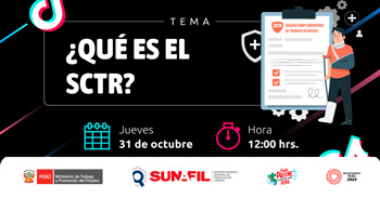 Evento online gratis "¿Que es el SCTR?"  de la SUNAFIL