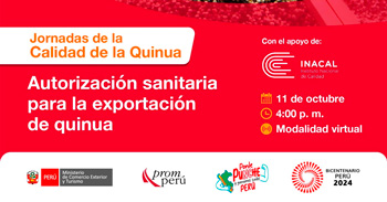 Evento online sobre "Autorización sanitaria para la exportación de quinua" de PromPerú