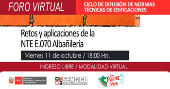 Foro online gratis "Retos y Aplicaciones de la Norma Técnica de Edificaciones E.070 Albañilería" del SENCICO